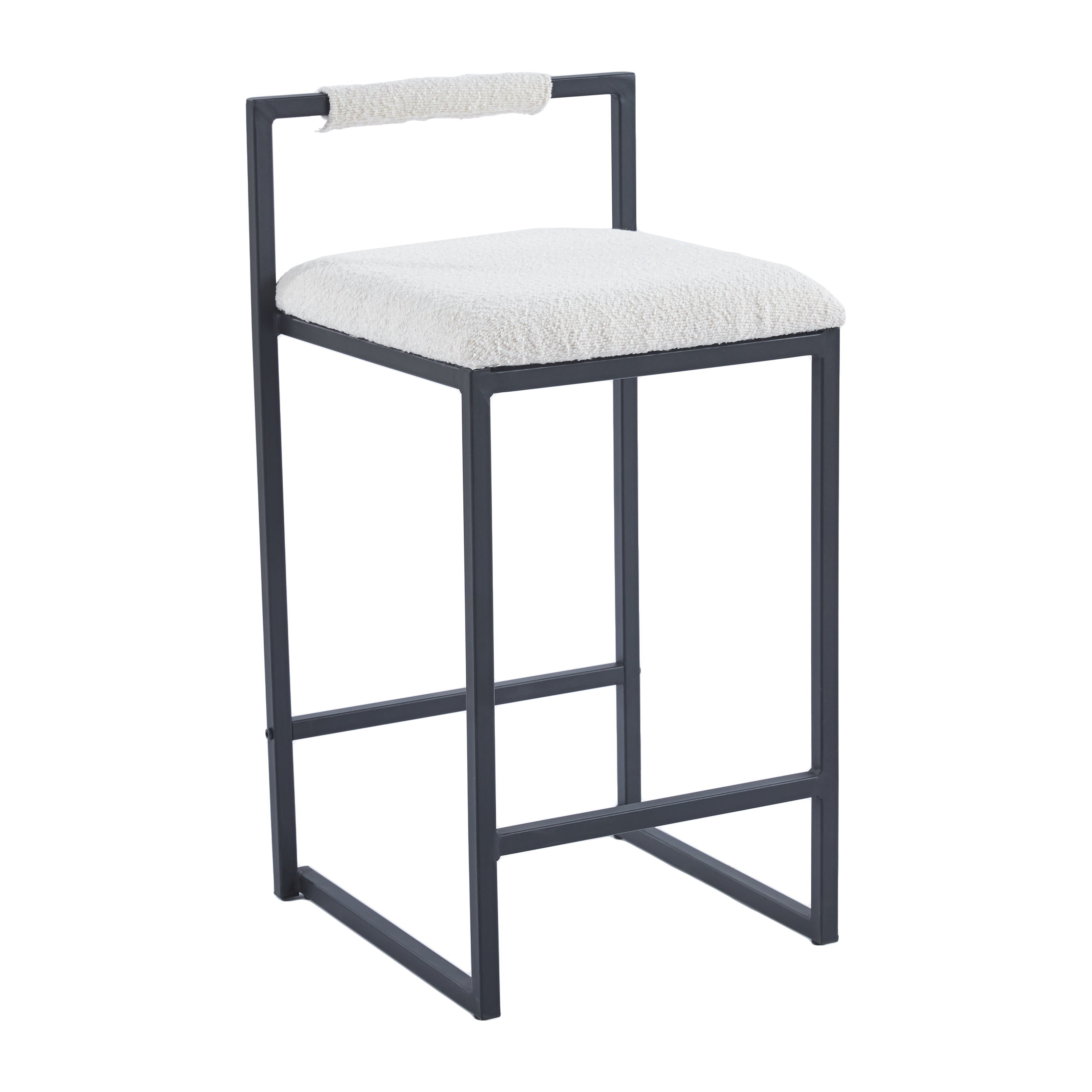 Pre Order- Kensington Ivory Boucle with Black Legs Barstool