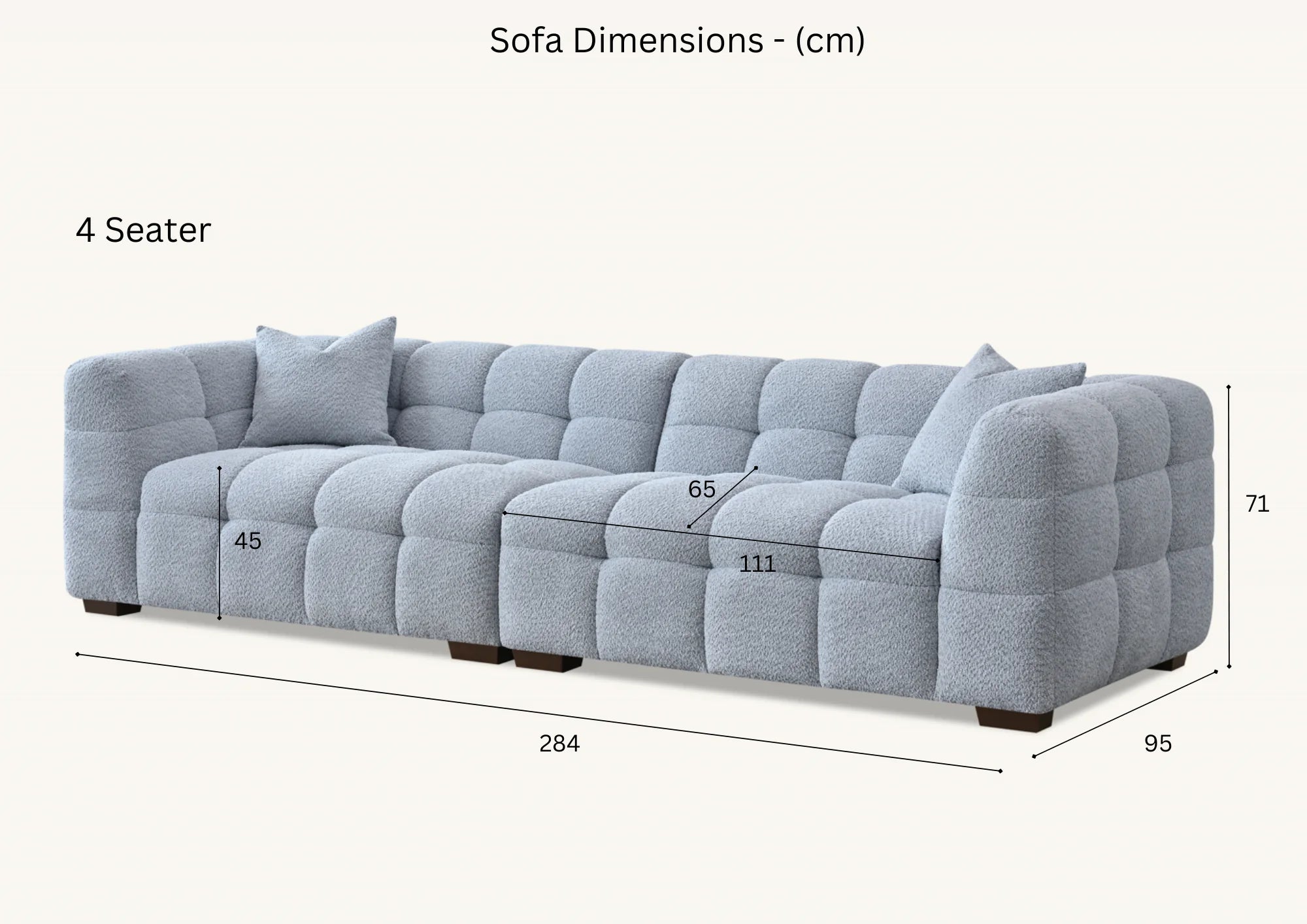 Kensington Group Bubble Tufted Boucle Sofa Range in Pearl Boucle Fabric