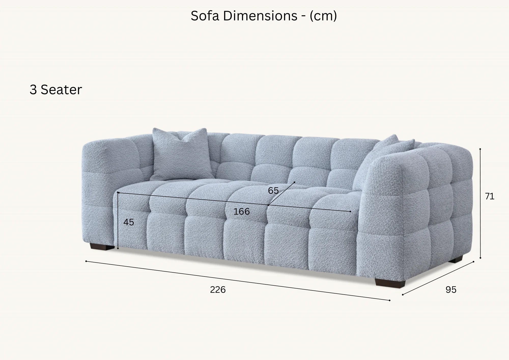 Kensington Group Bubble Tufted Boucle Sofa Range in Pearl Boucle Fabric