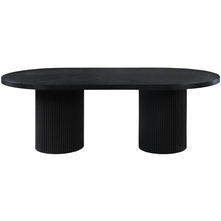 Pre Order- Kensington Oval Black Wood Dining Table