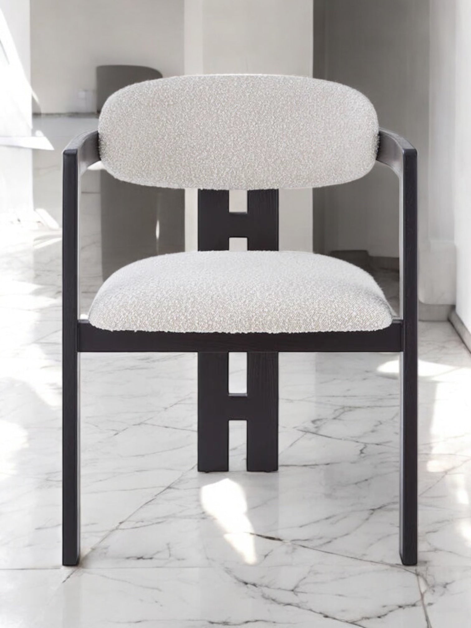 Kensington Ivory Monochrome Boucle Dining Chair