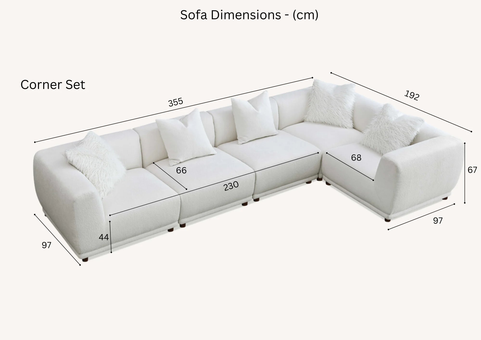 Moscow Polar Boucle Modular Sofa Range in Polar Boucle Fabric