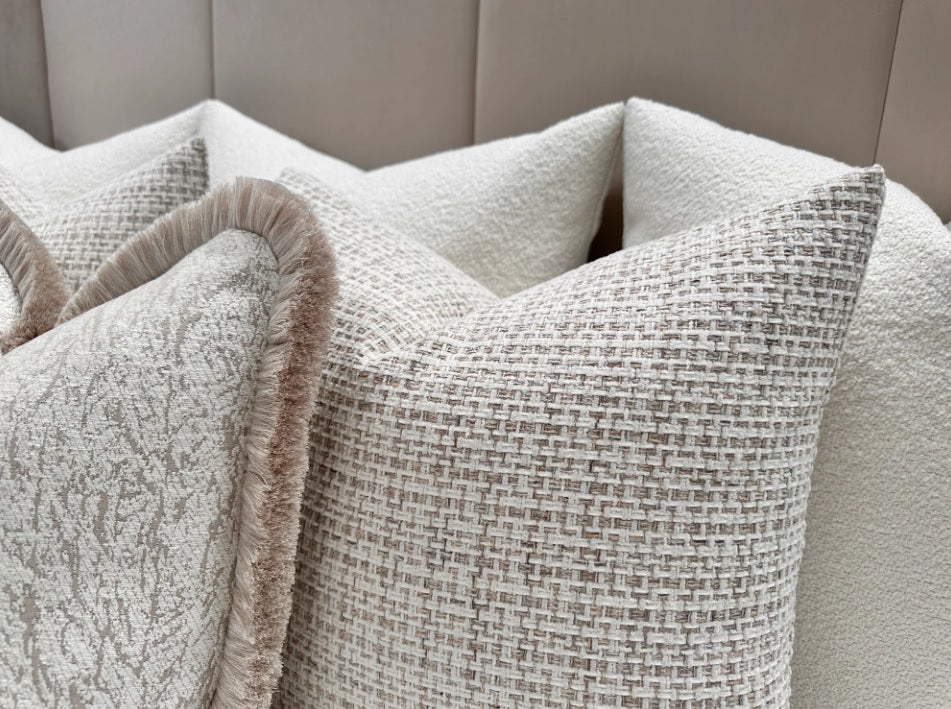 The Luxury Cream Charlotte Bed Cushion Set