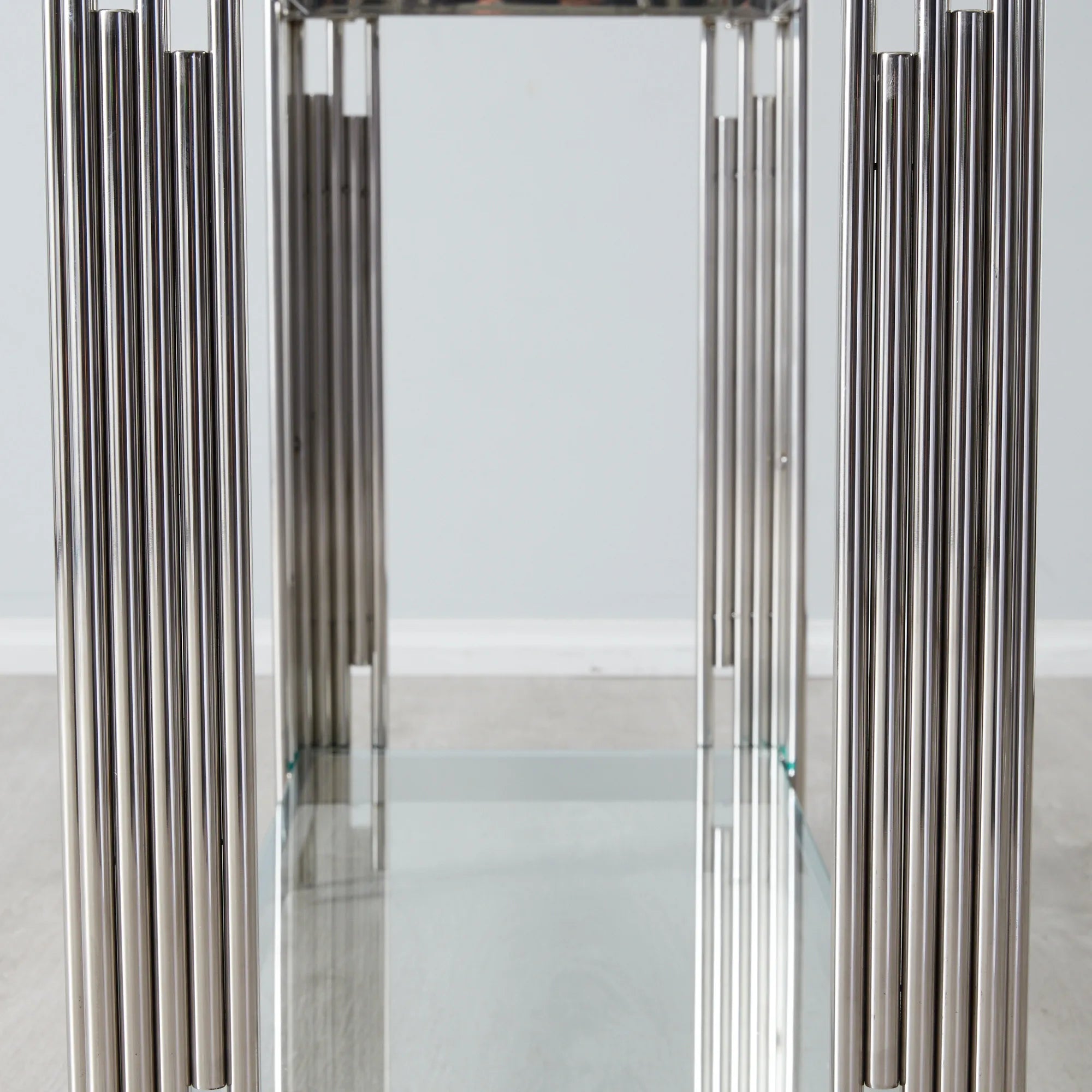 Cohen Contemporary Stainless Steel & Glass Console Table – Modern Chrome Dressing / Hallway Table 120cm Colton Range