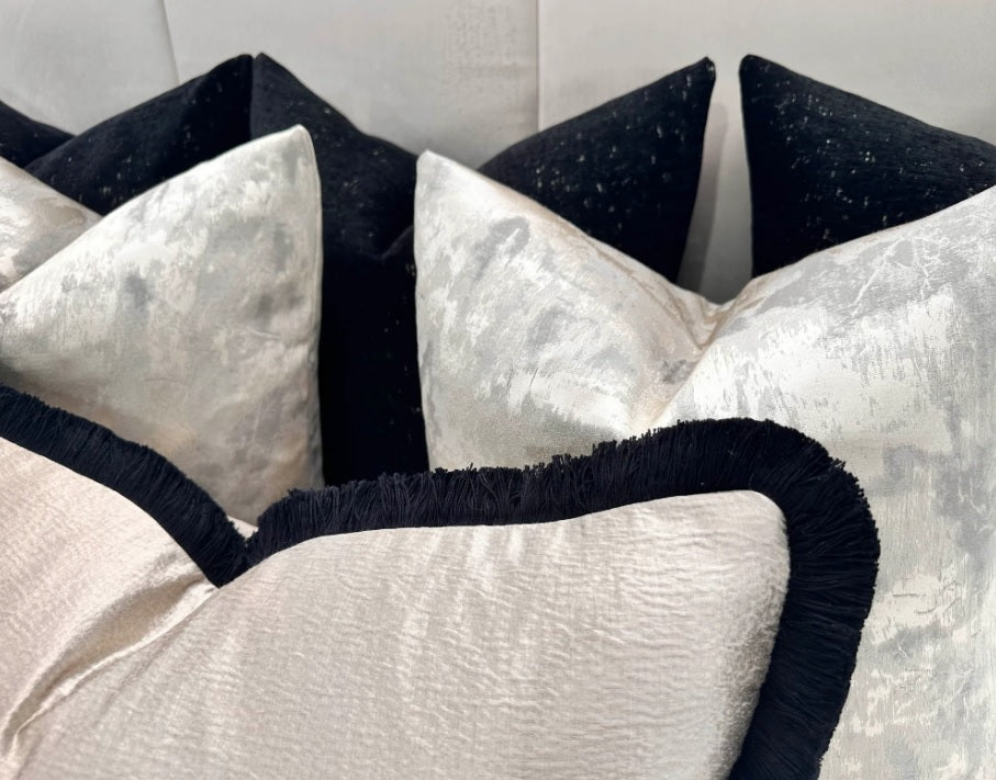 The Luxury Black Anissa Bed Cushion Set