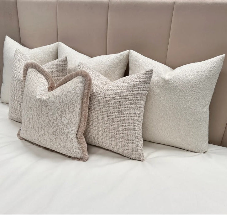 The Luxury Cream Charlotte Bed Cushion Set