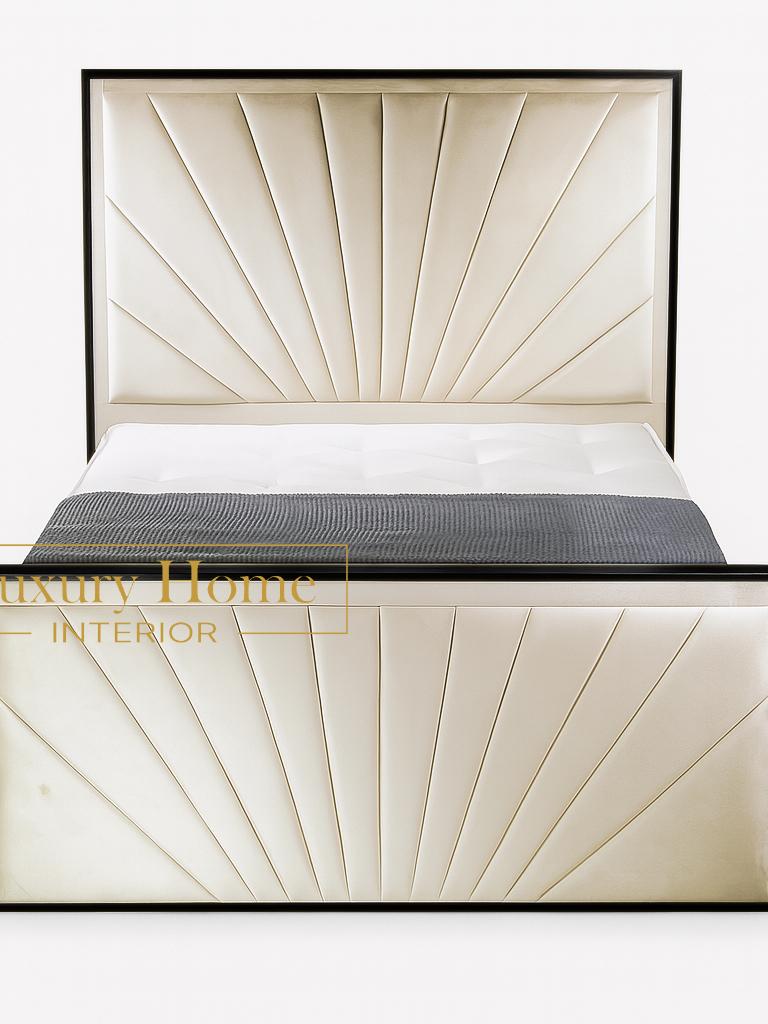 The Bespoke Grace Bed Gold Metal Surround- Fully Customisable with Storage Options- Luxe Metal Range