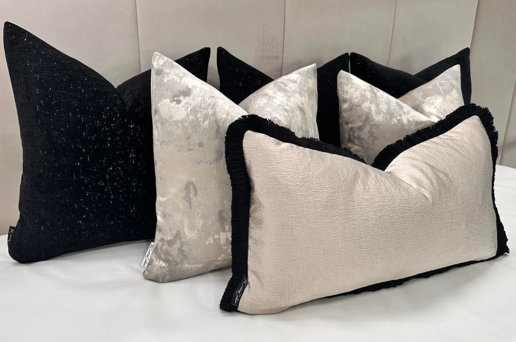 The Luxury Black Anissa Bed Cushion Set