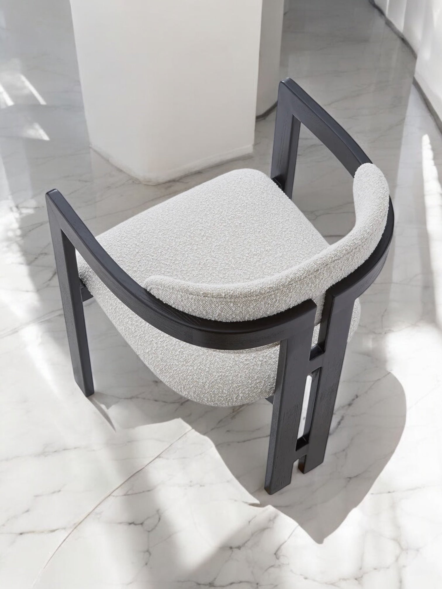 Kensington Ivory Monochrome Boucle Dining Chair