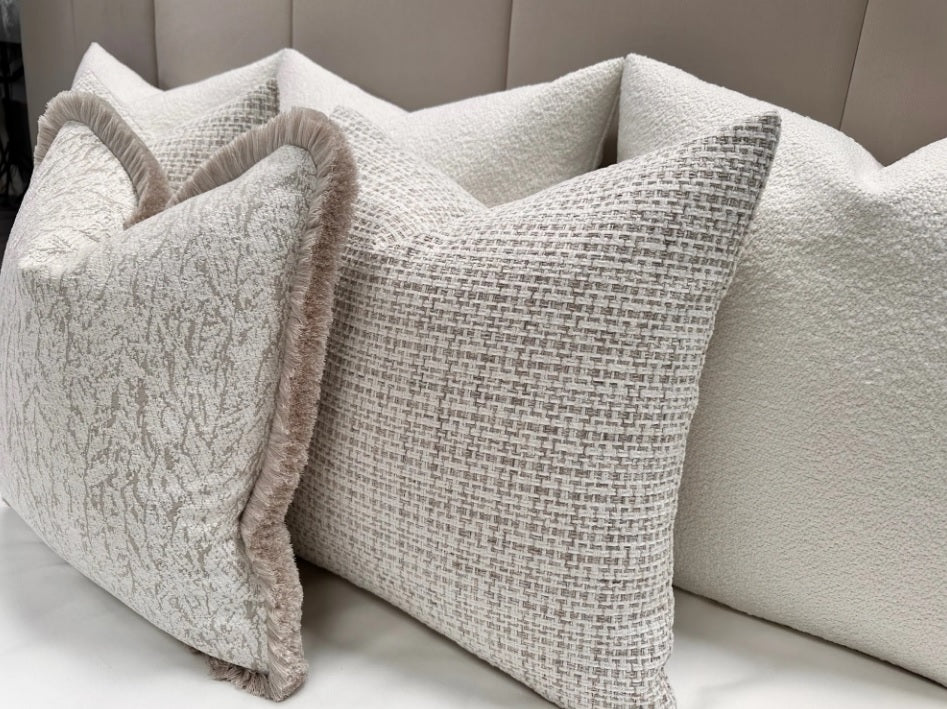 The Luxury Cream Charlotte Bed Cushion Set