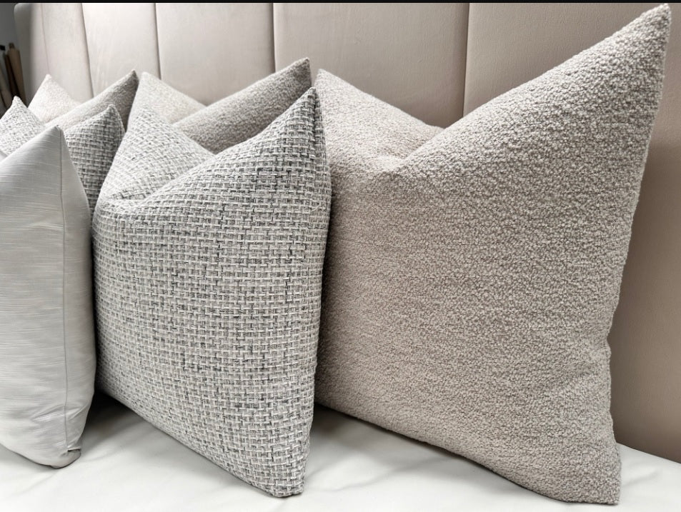 The Luxury Boucle Frost Rossi Bed Cushion Set