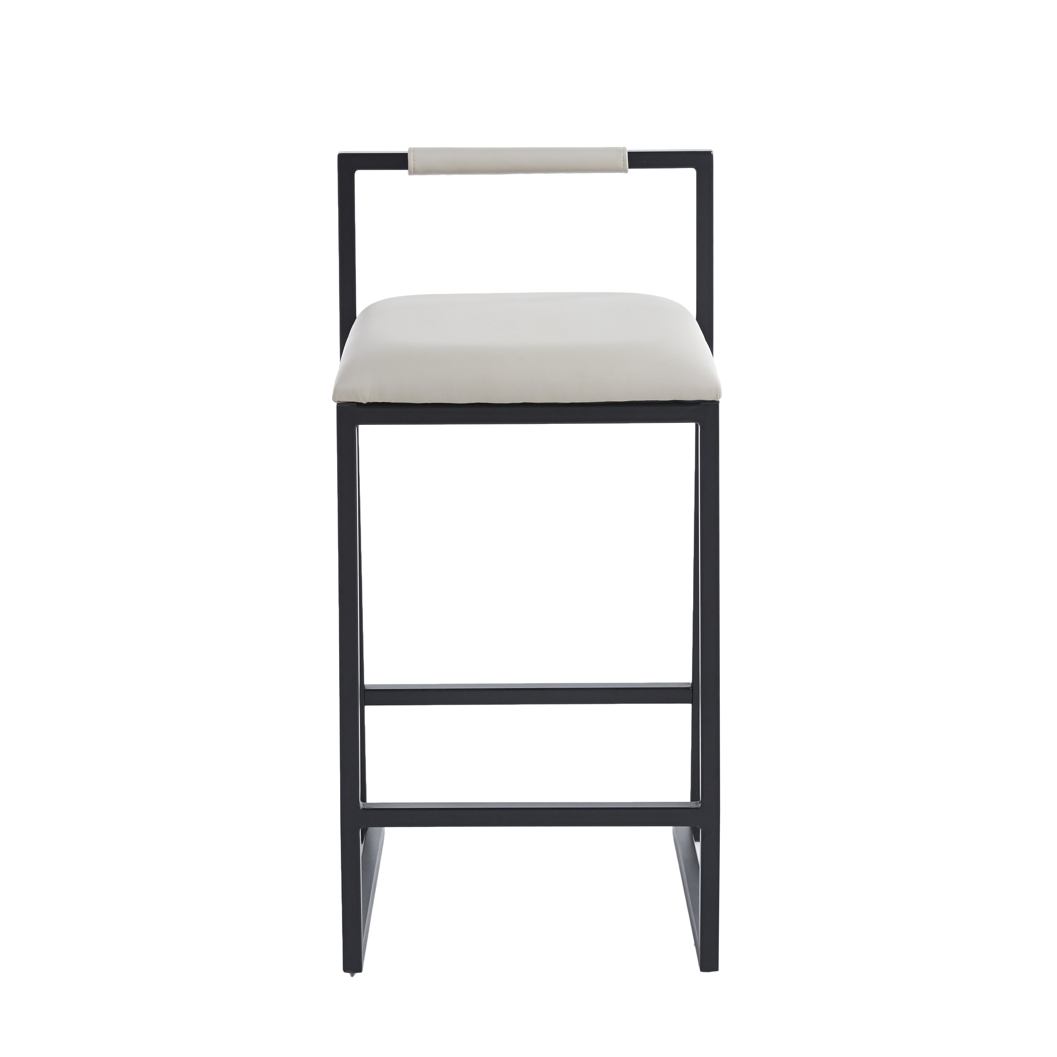 Pre Order- Kensington Cream Leather with Black Legs Barstool