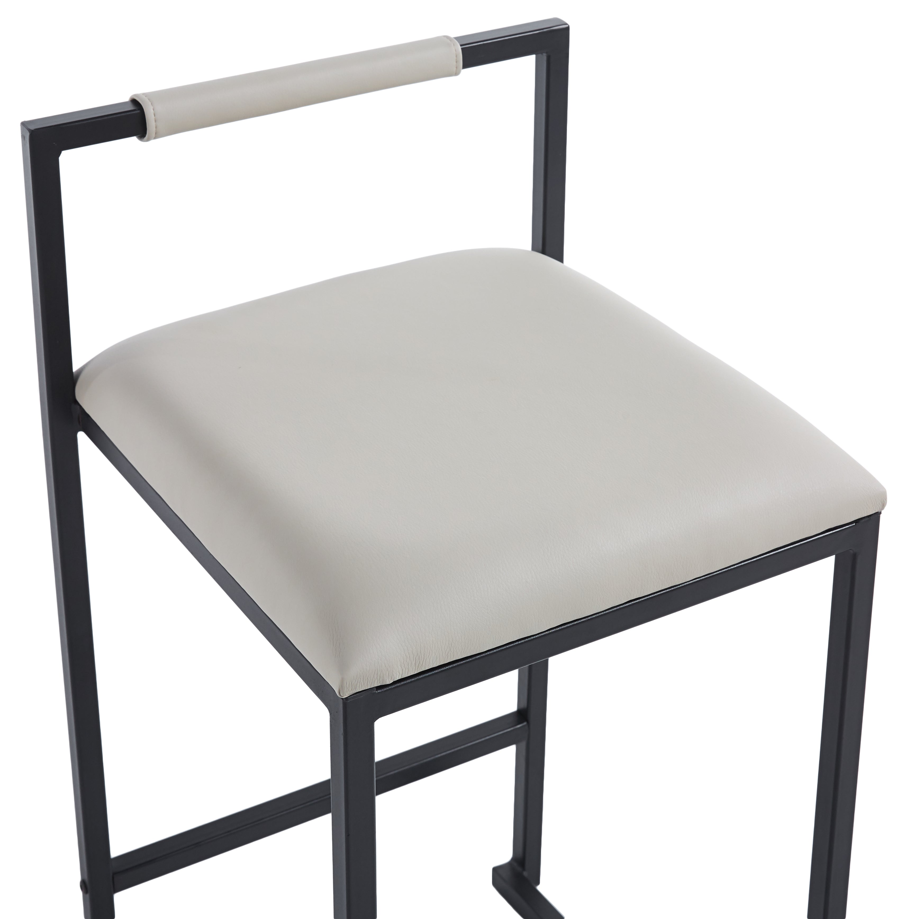 Pre Order- Kensington Cream Leather with Black Legs Barstool