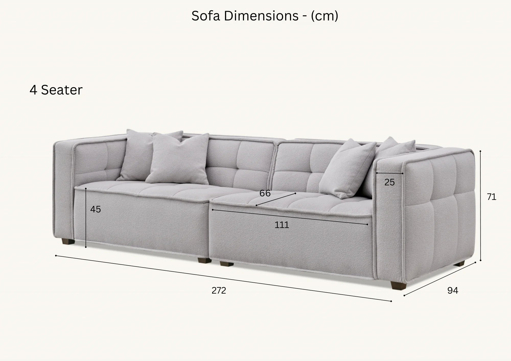 Dubai Sofa Range in Putty Boucle Fabric