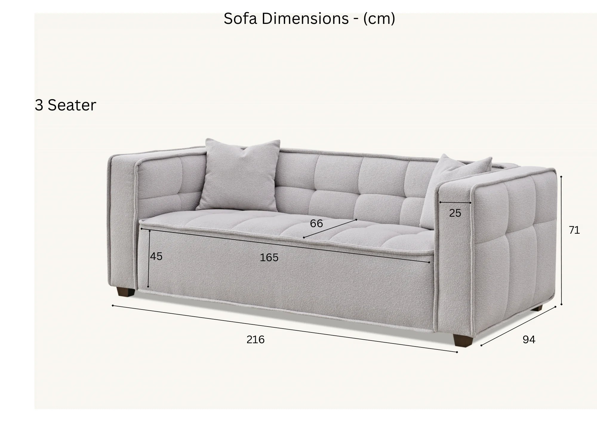 Dubai Sofa Range in Putty Boucle Fabric