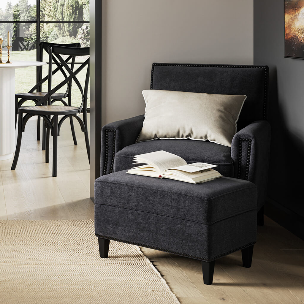 Regal Anthracite Footstool