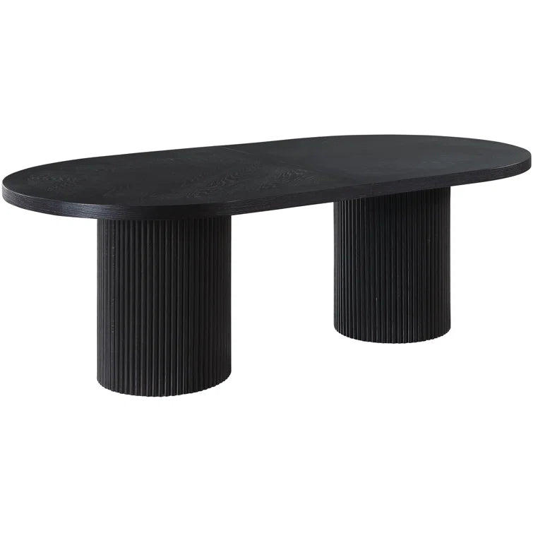 Pre Order- Kensington Oval Black Wood Dining Table