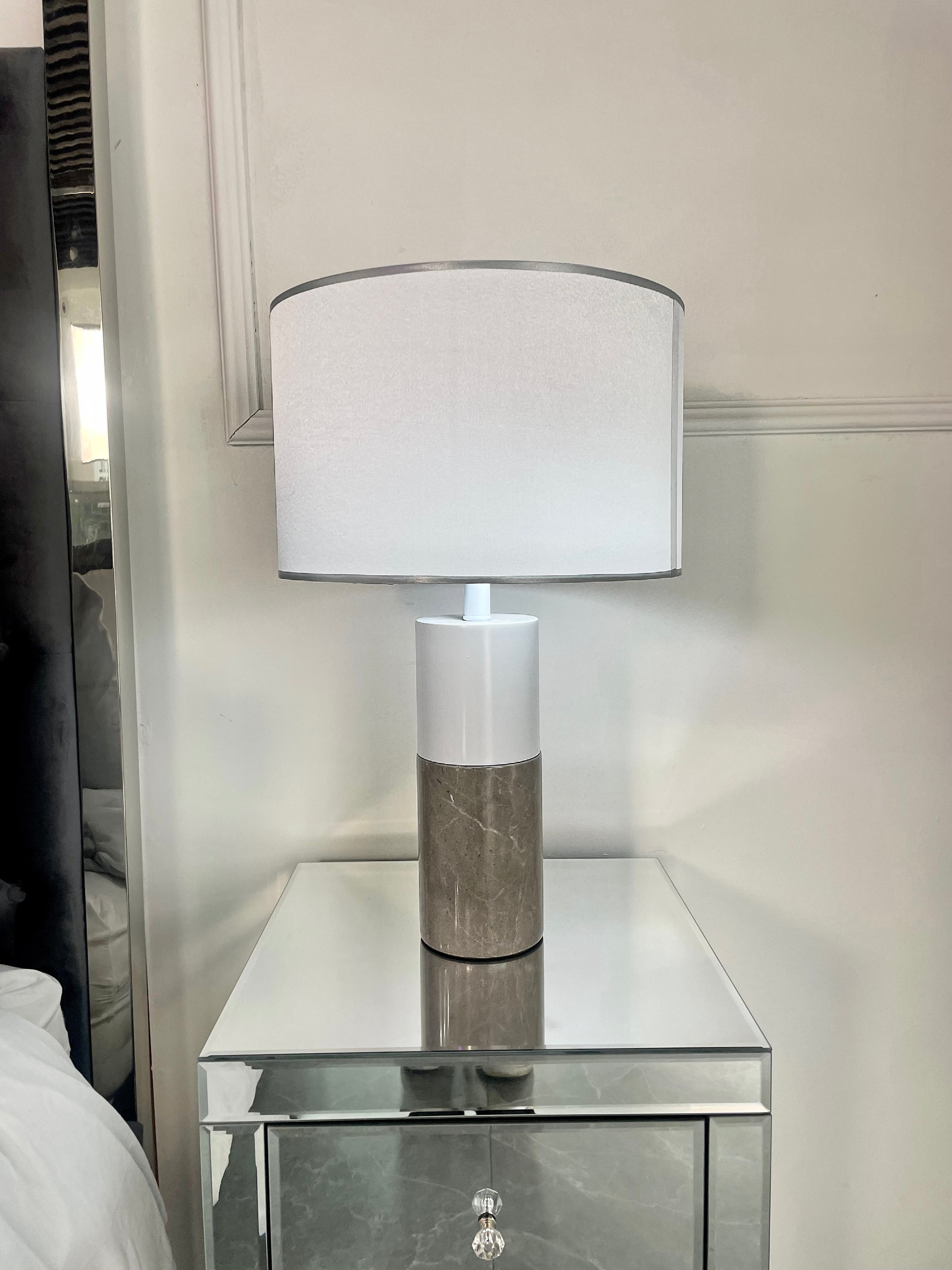 Paris White & Grey Table Lamp