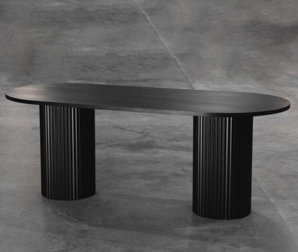 Pre Order- Kensington Oval Black Wood Dining Table