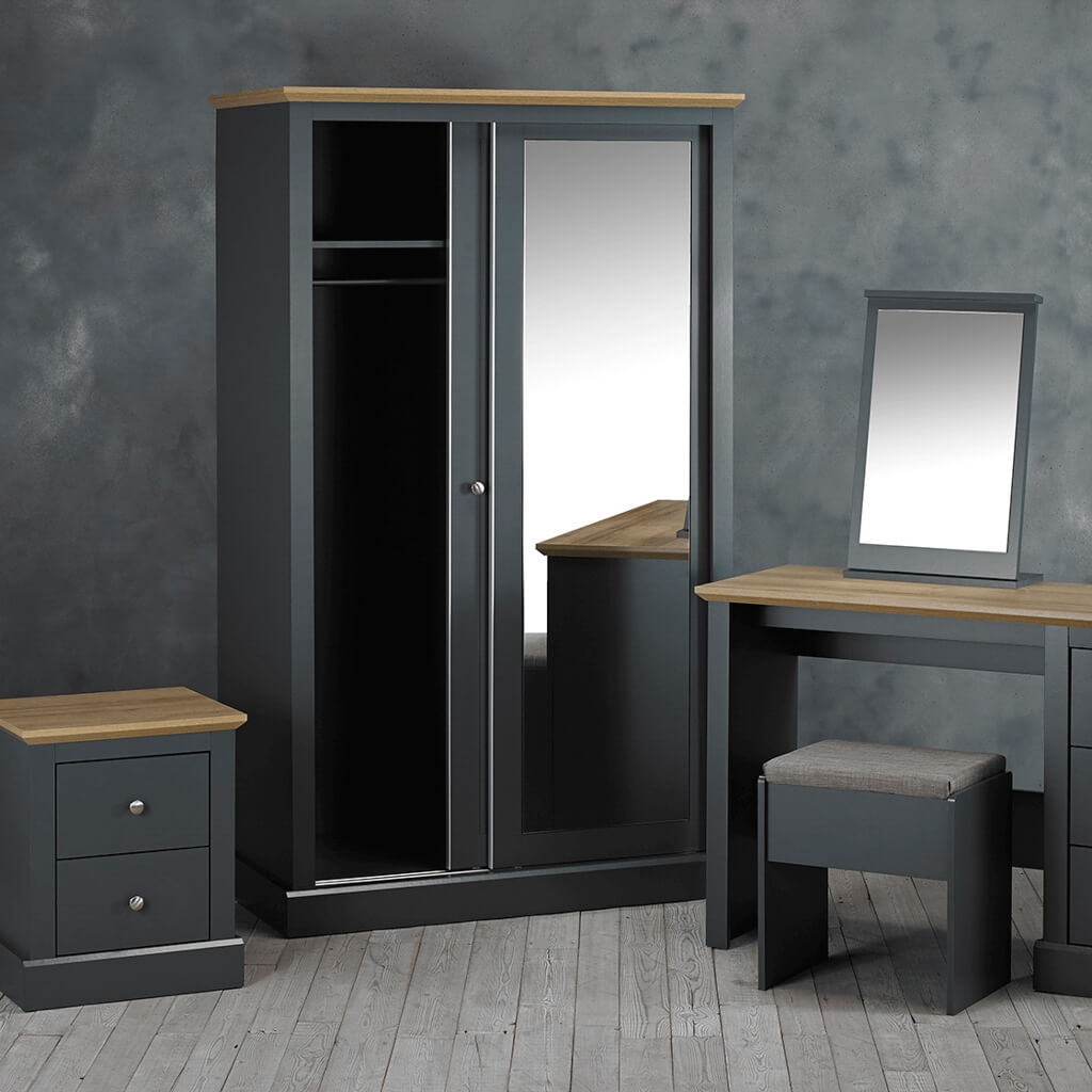 Dexter Charcoal Double Sliding Wardrobe