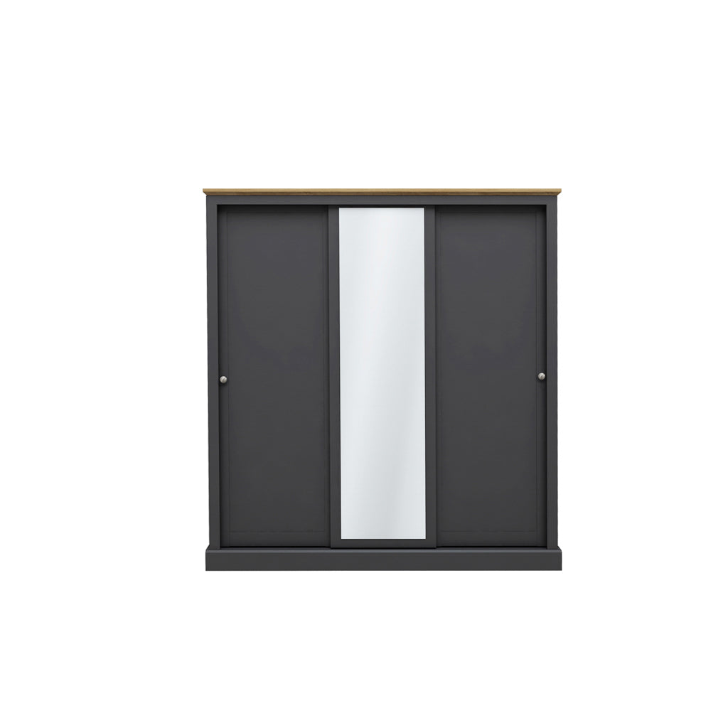 Olivia Charcoal Triple Sliding Wardrobe