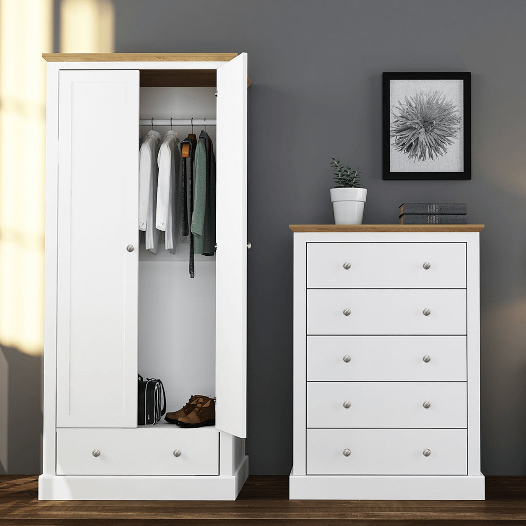Brooklyn White Double Wardrobe