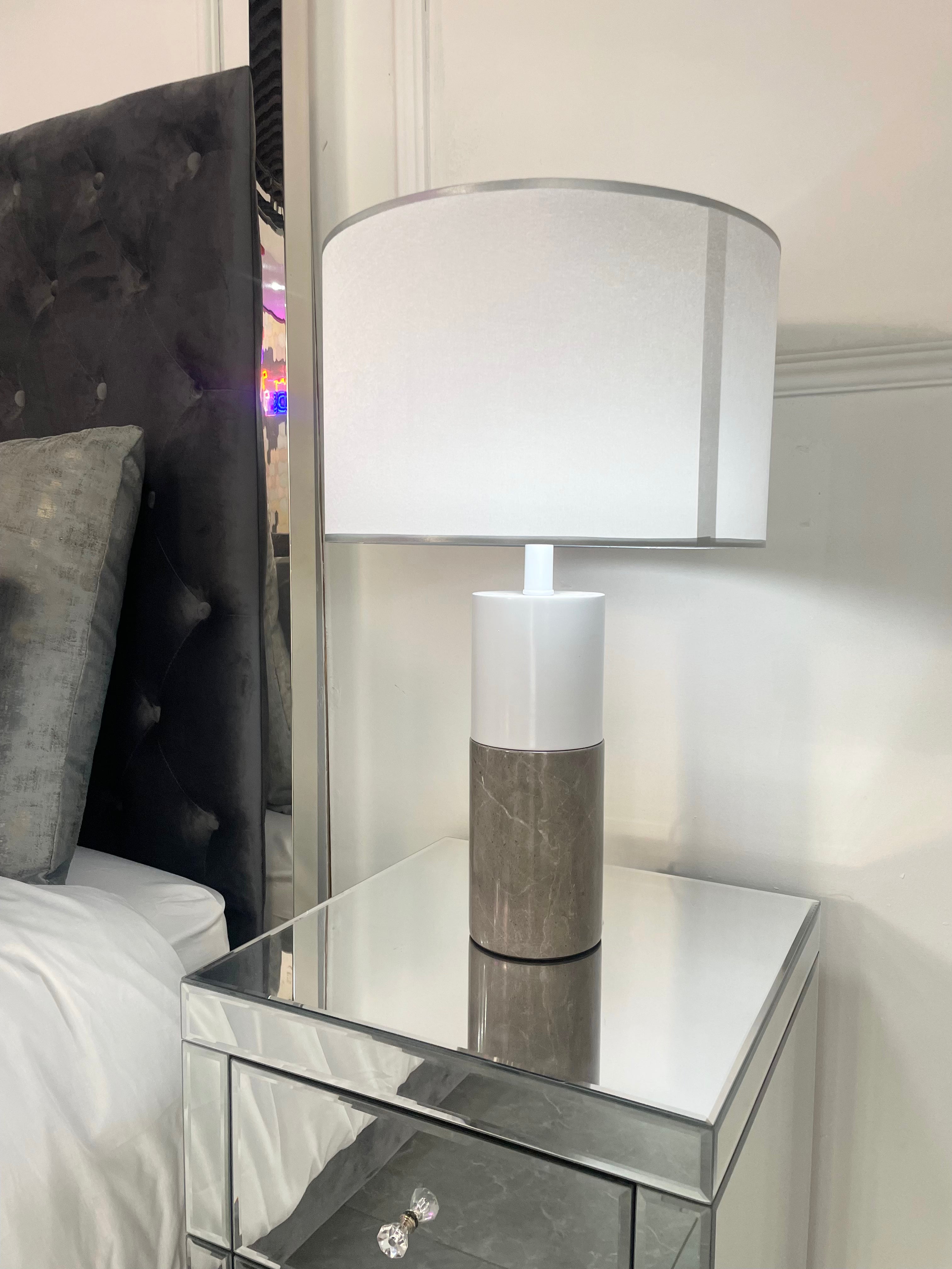 Paris White & Grey Table Lamp