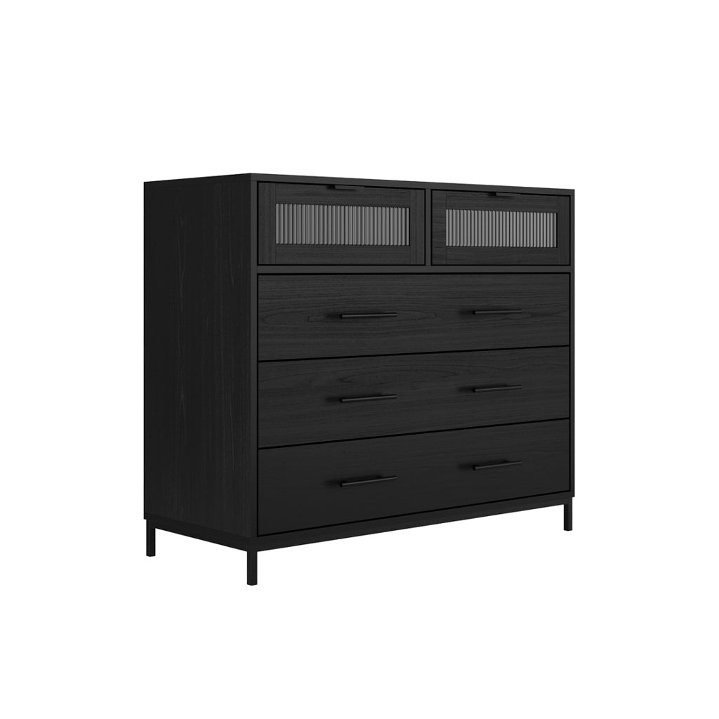 Stack Black Chest of Drawers