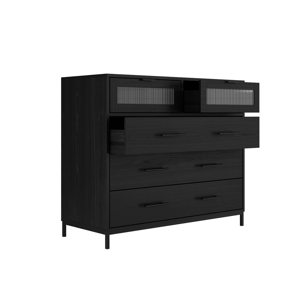 Stack Black Chest of Drawers