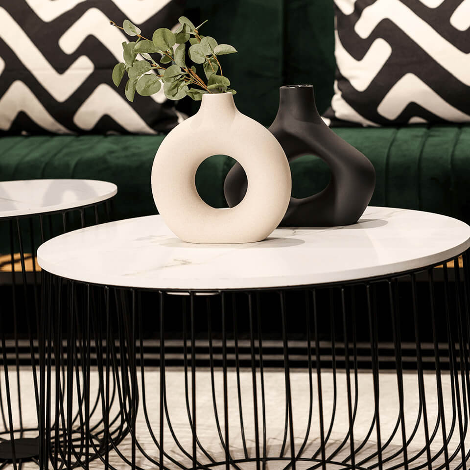 Wisp Marble & Black Coffee Table