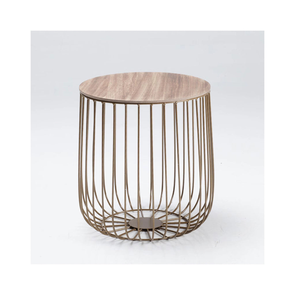 Flint Oak & Gold Side Table
