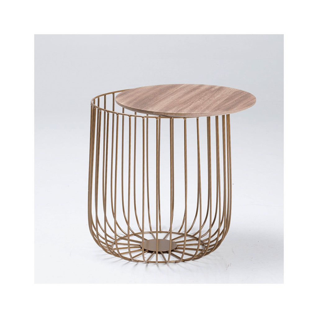 Flint Oak & Gold Side Table