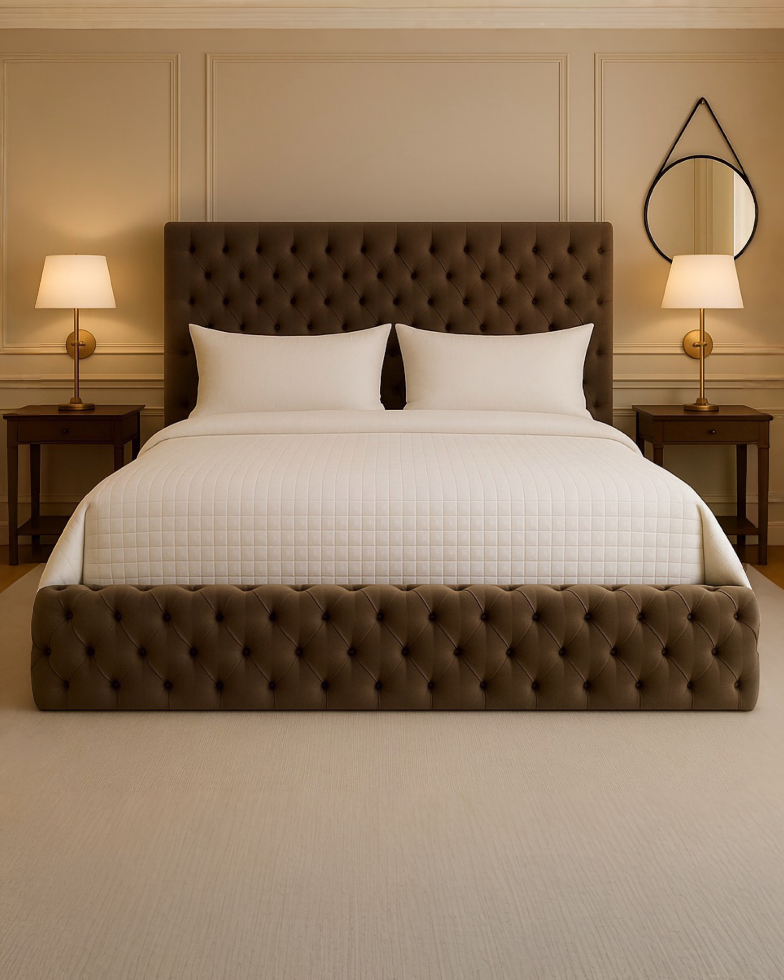 The Bespoke Madelyn Bed- Fully Customisable With Ottoman Storage- Velvet Monaco Range