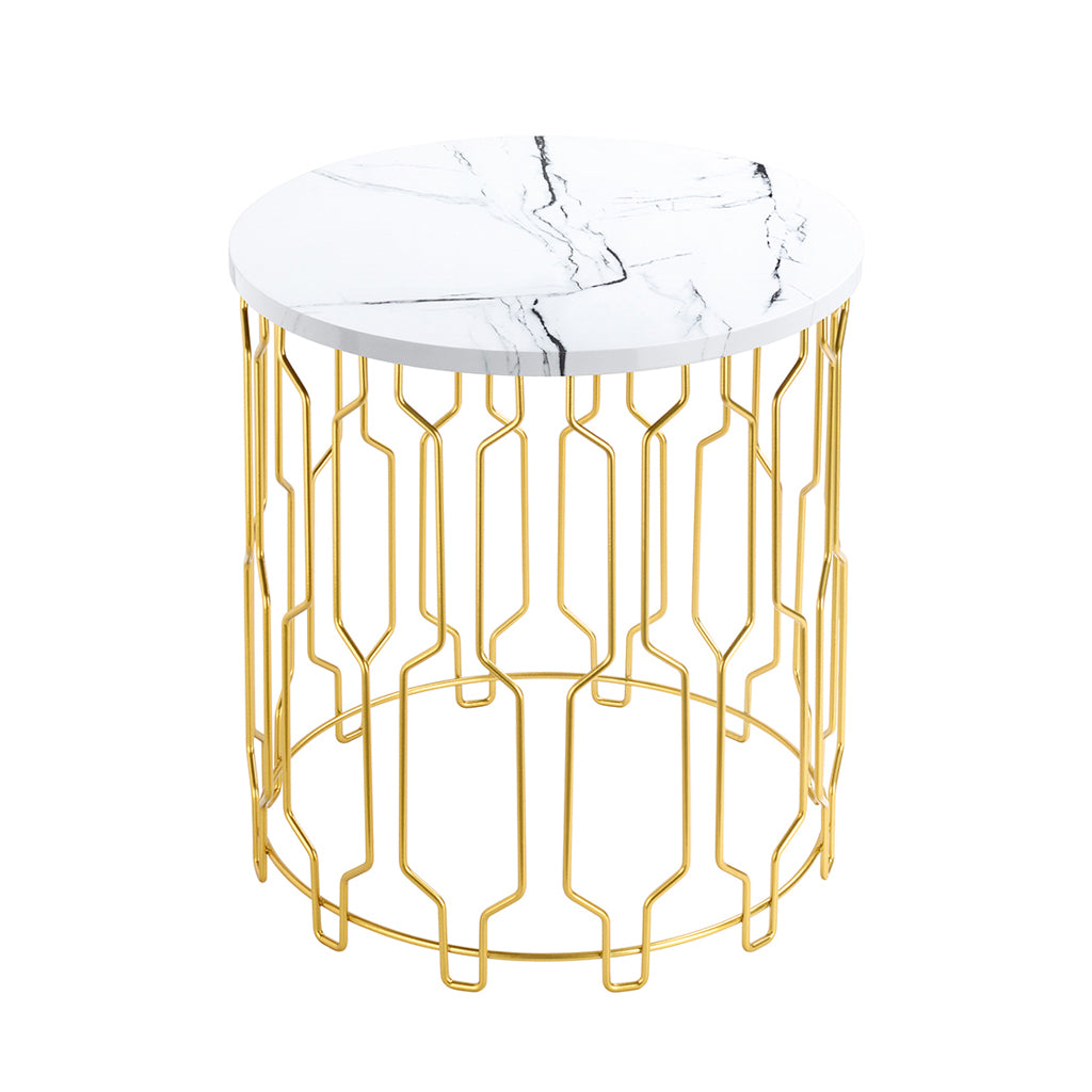 Zest End Table White Marble