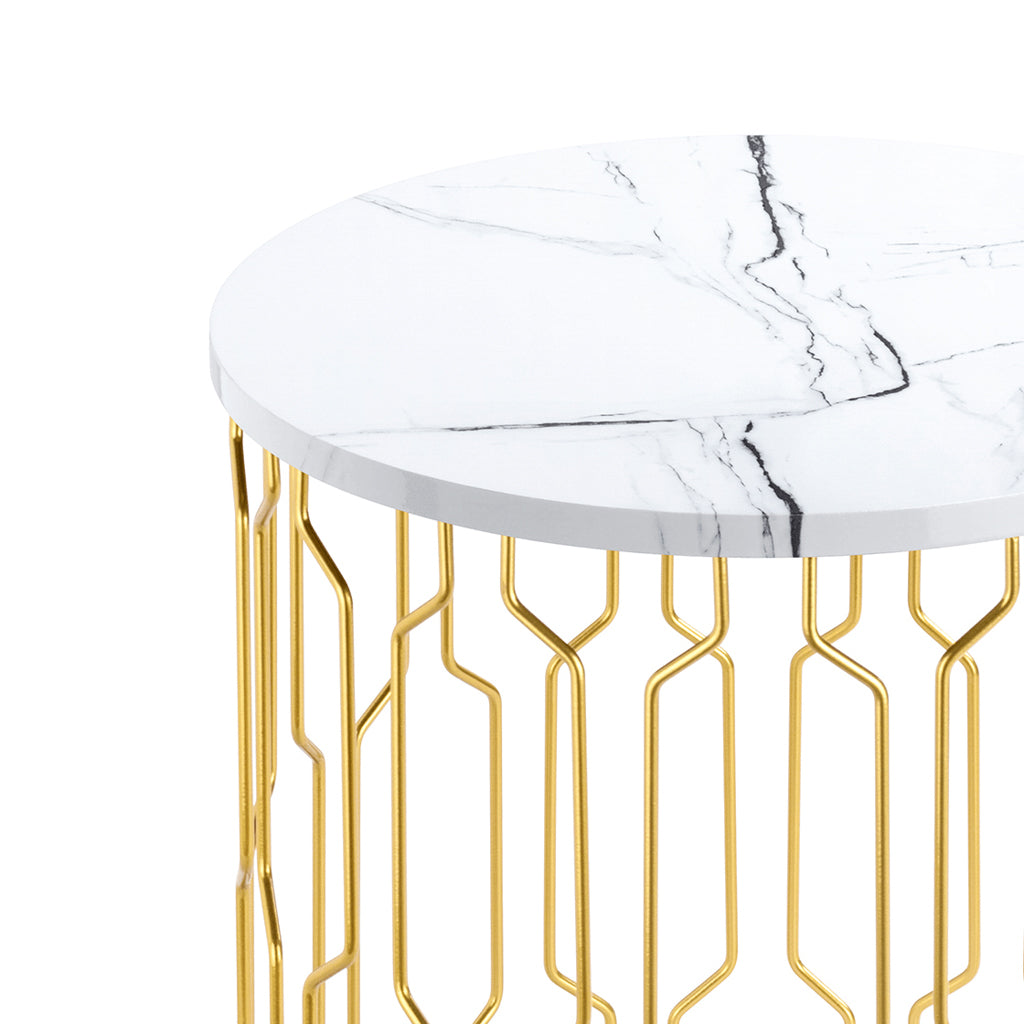 Zest End Table White Marble