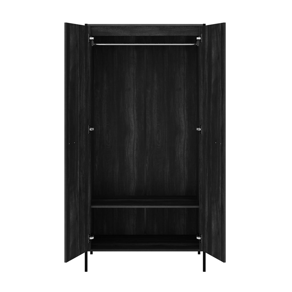 Houston Black 2 Door Wardrobe