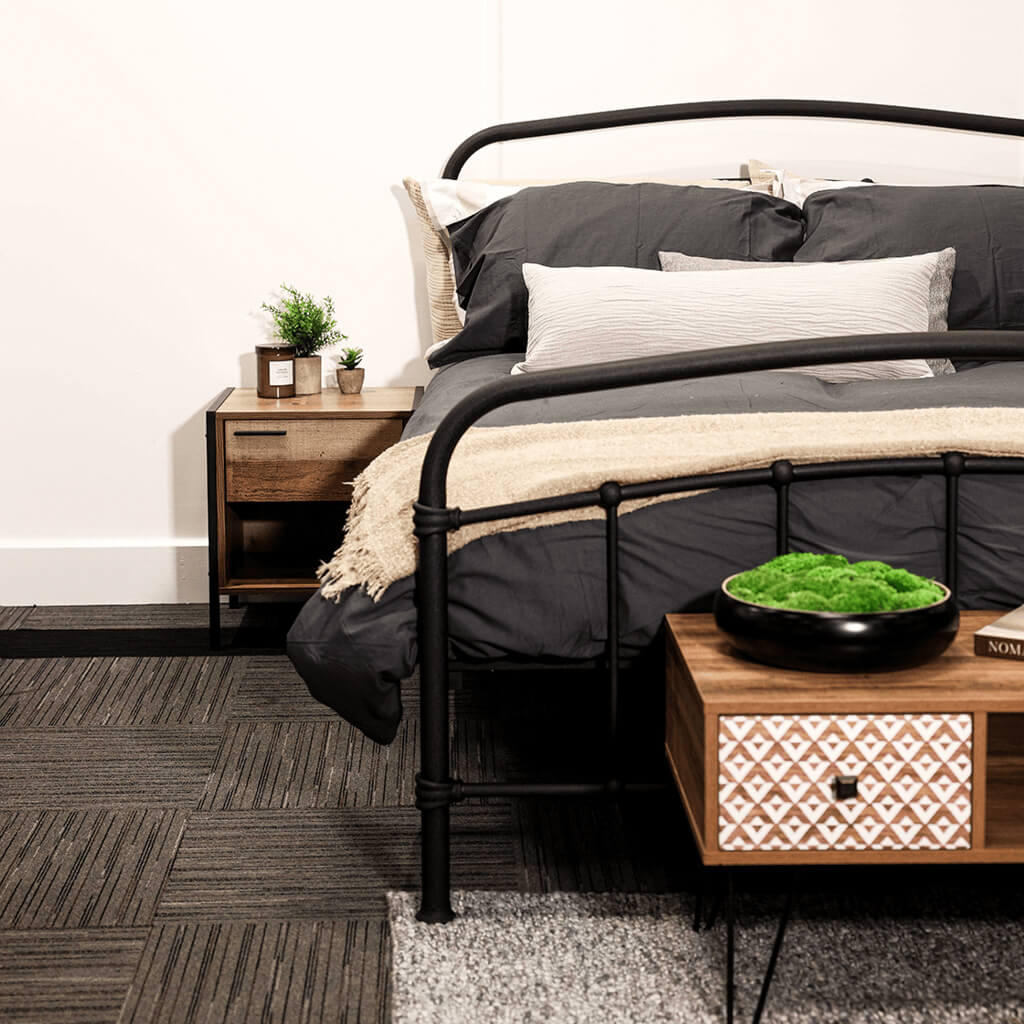 Ryla Distressed Oak Effect Bedside Cabinet