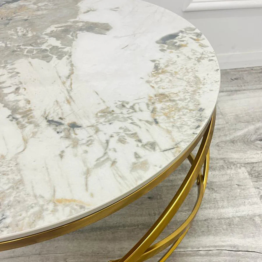 Spiro Round Marble & Golf Coffee Table