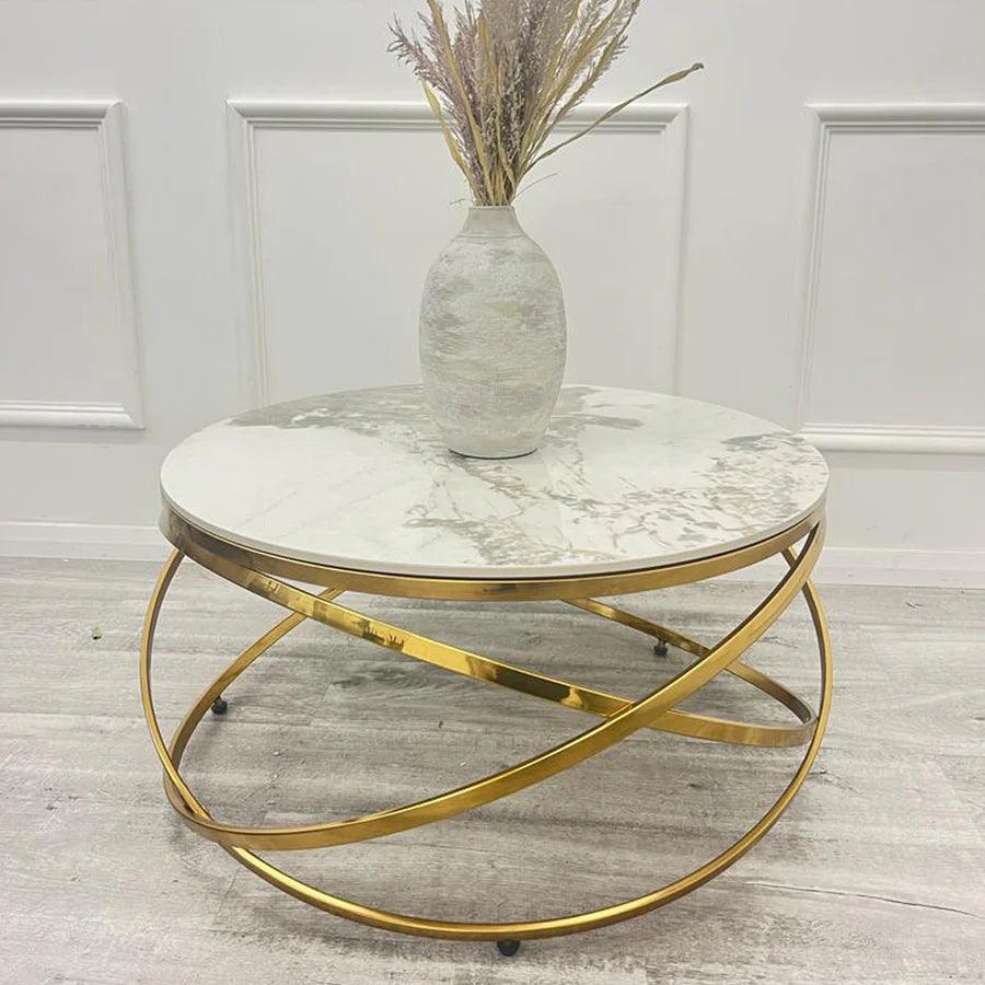 Spiro Round Marble & Golf Coffee Table