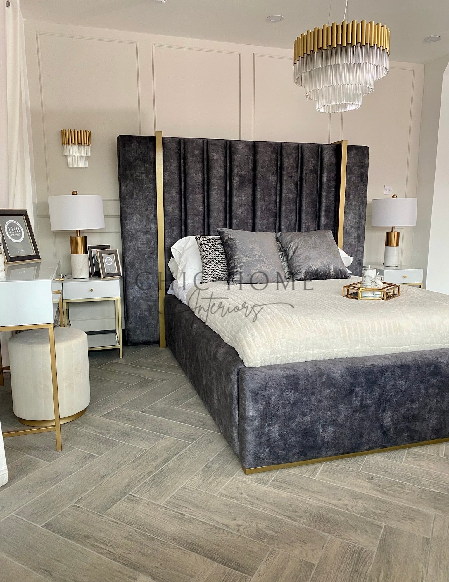 The Bespoke Royal Jade Bed- Fully Customisable with Storage Options- Luxe Metal Range