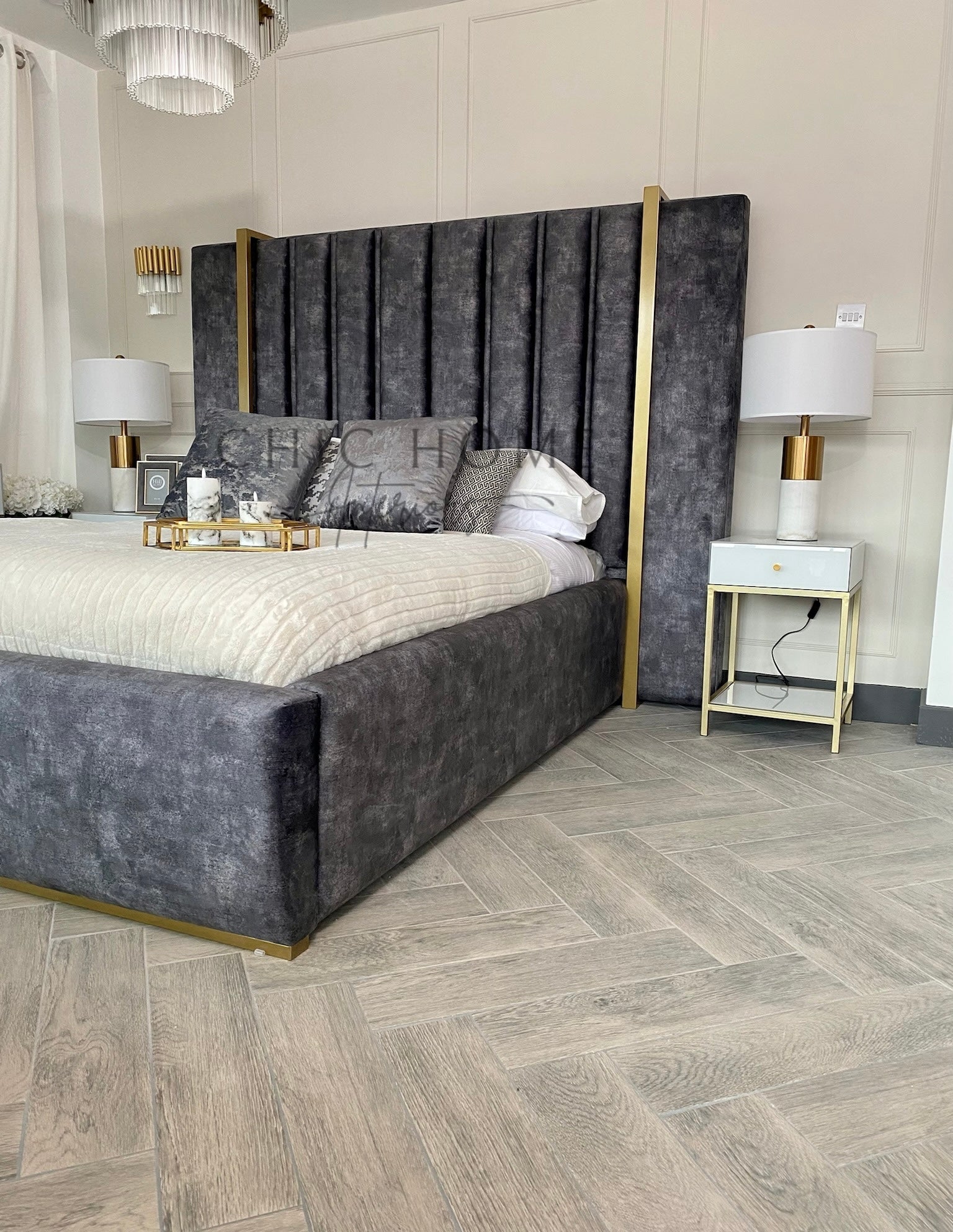 The Bespoke Royal Jade Bed- Fully Customisable with Storage Options- Luxe Metal Range