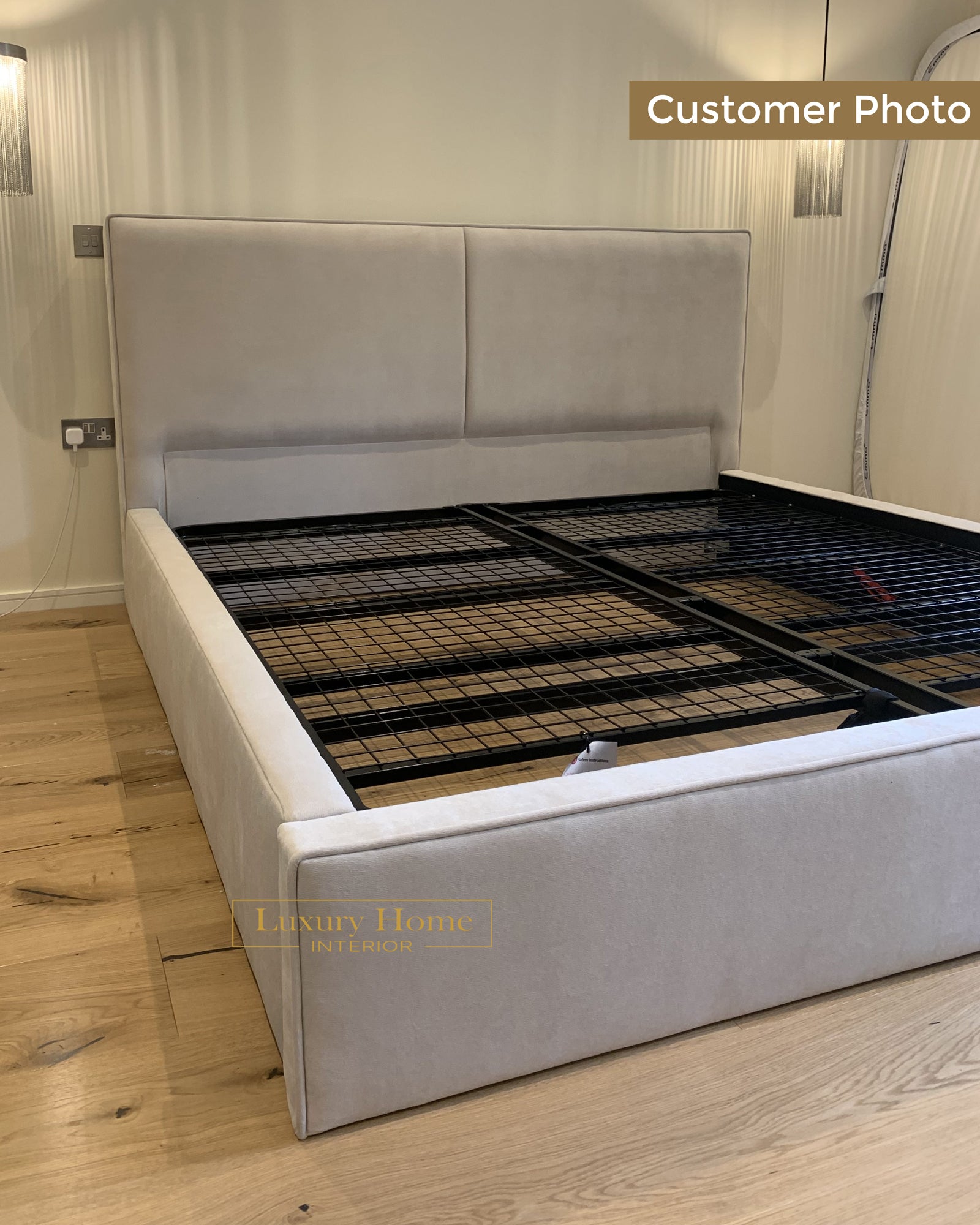 The Bespoke Celina Boucle Upholstered Bed Frame- Fully Customisable with Storage Options- Minimalist Cloud Range