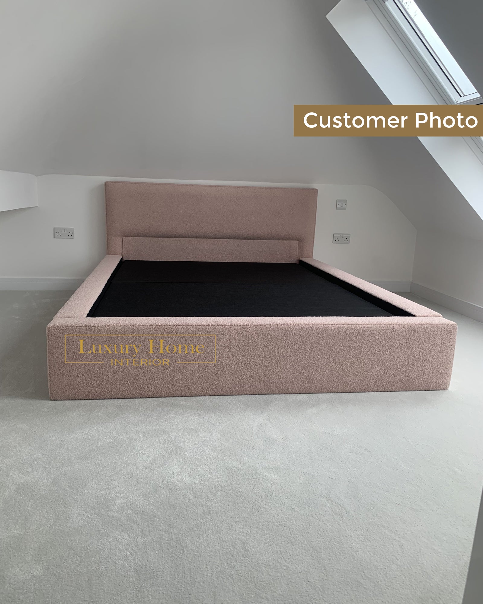 The Bespoke Alora Bed Upholstered Low Bed Frame- Fully Customisable with Storage Options- Minimalist Cloud Range