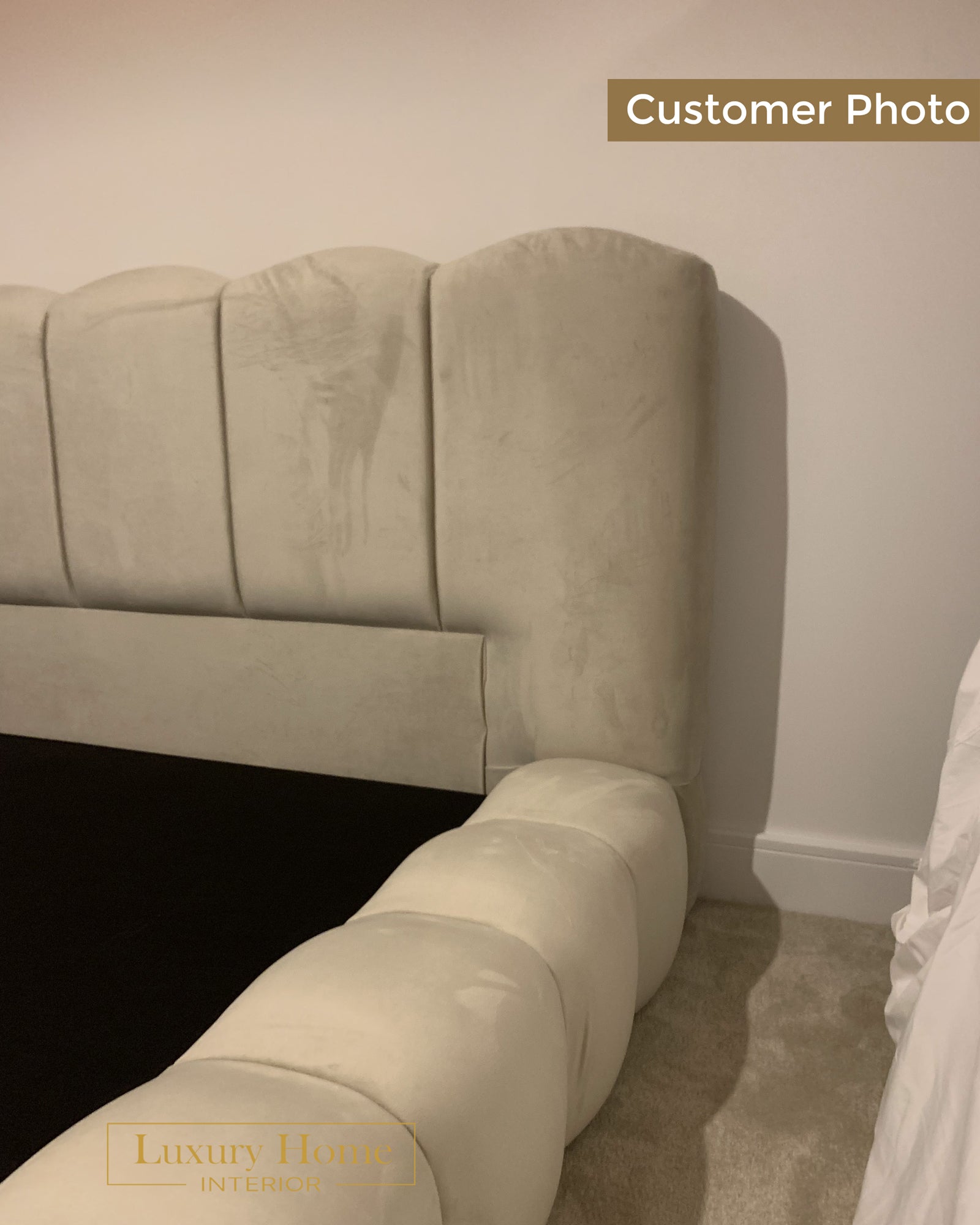 The Bespoke Amalfi Upholstered Low Profile Bed Frame- Fully Customisable with Storage Options- Minimalist Bubble Marshmallow Range