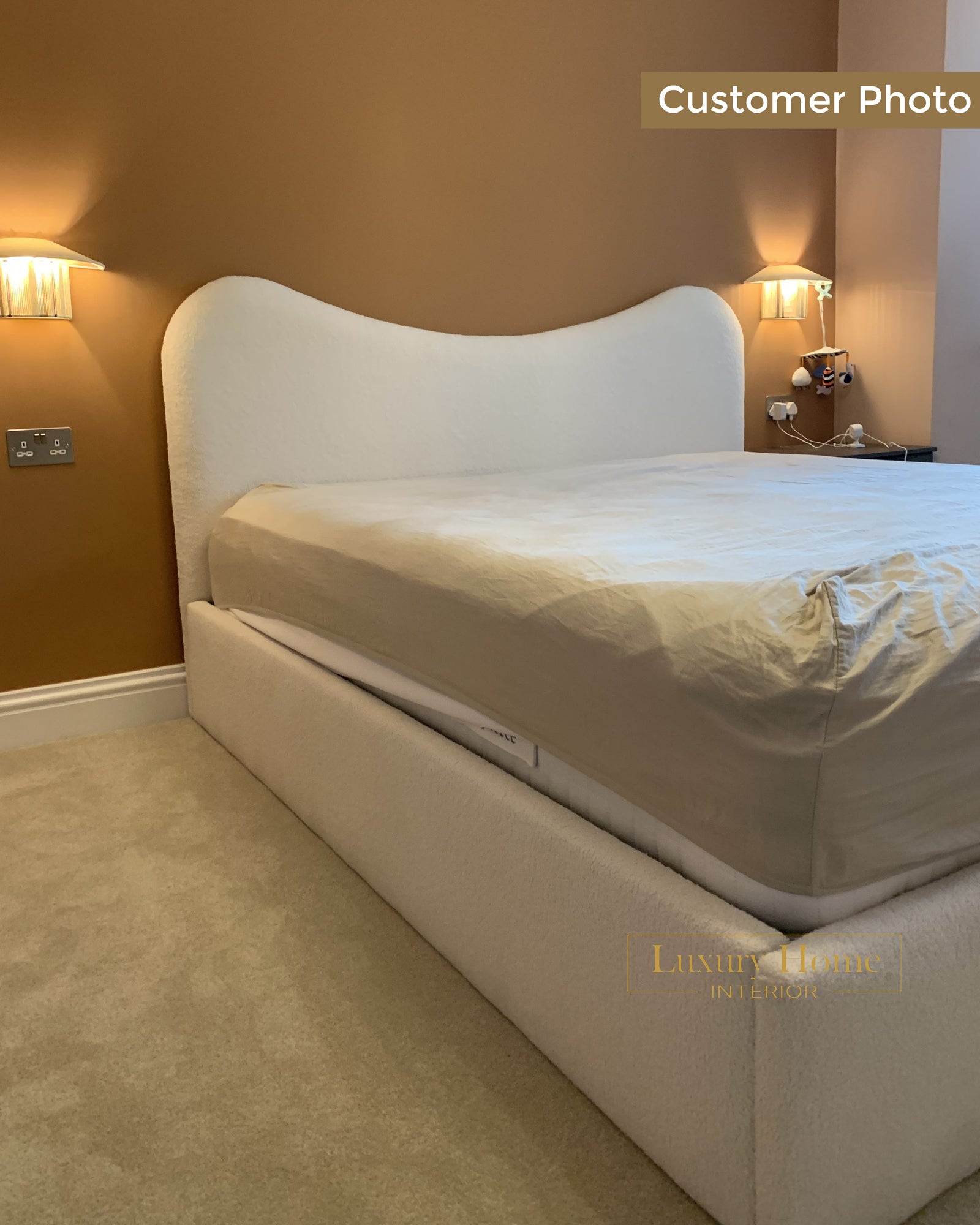 The Bespoke Yara Upholstered Bed Frame- Fully Customisable with Storage Options- Wave Range