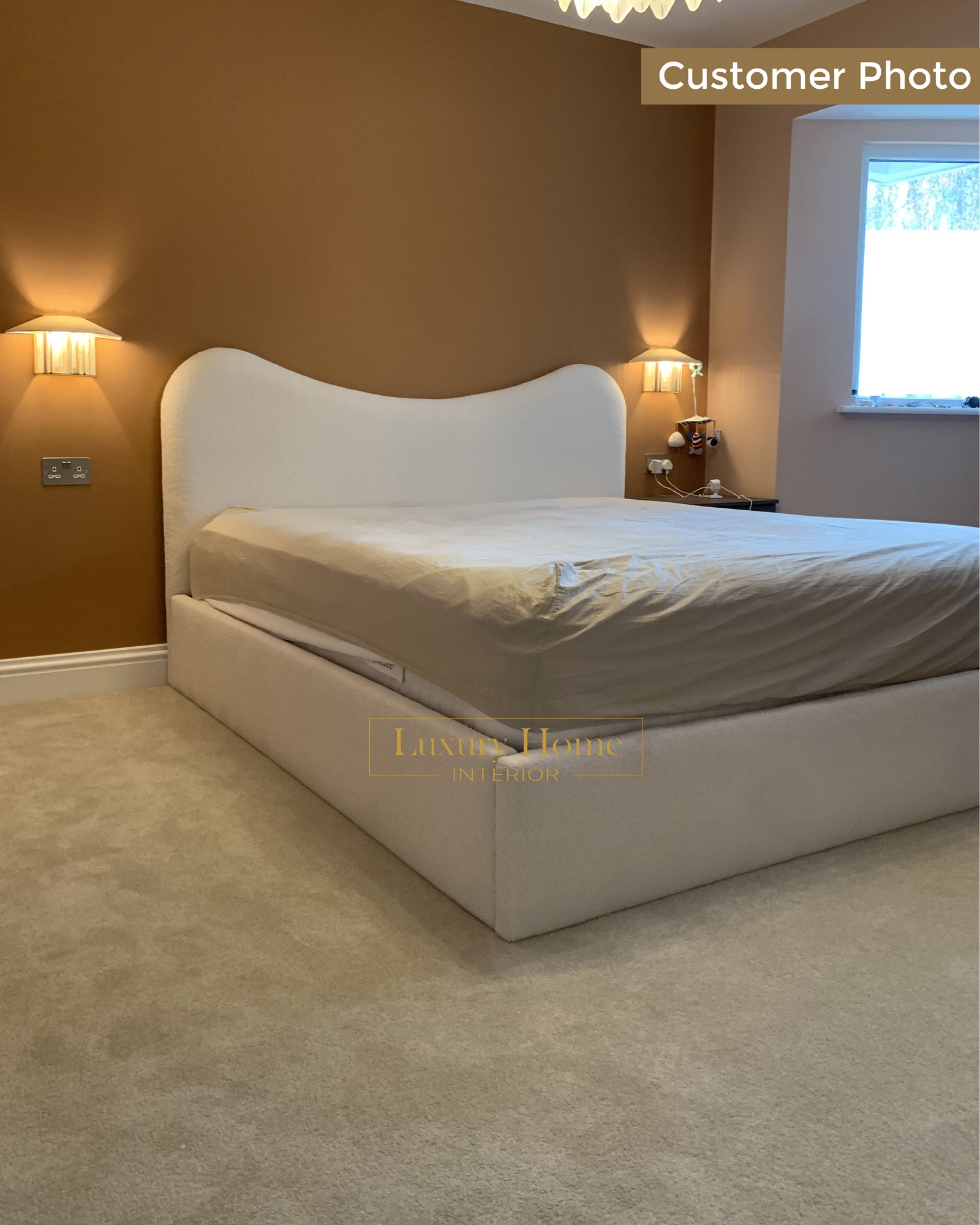 The Bespoke Yara Upholstered Bed Frame- Fully Customisable with Storage Options- Wave Range