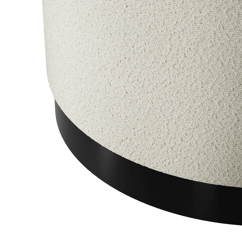 Luxe Ivory Boucle Large Pouffe