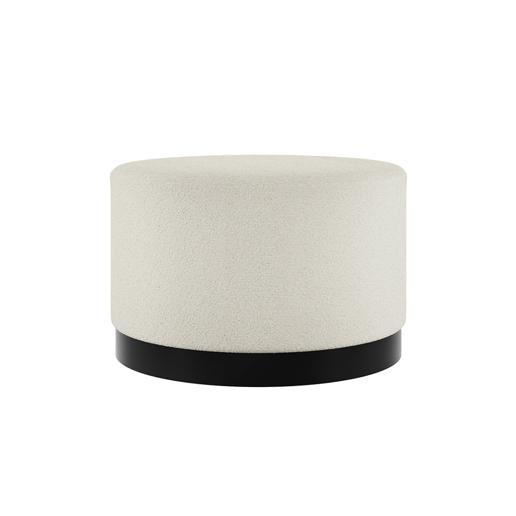 Luxe Ivory Boucle Large Pouffe