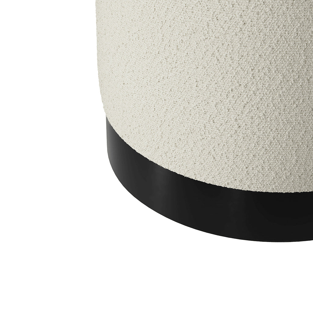 Luxe Ivory Boucle Small Pouffe