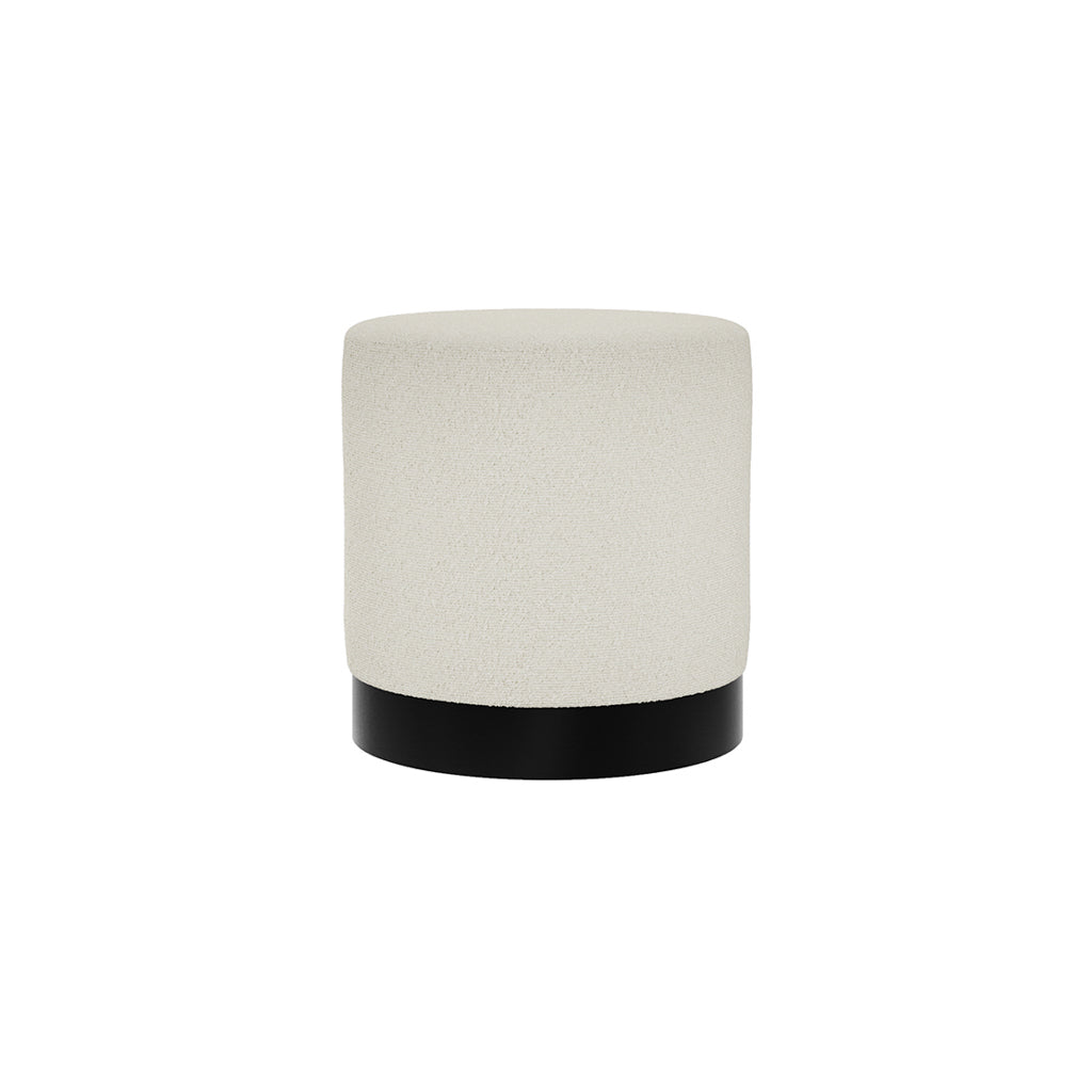 Luxe Ivory Boucle Small Pouffe